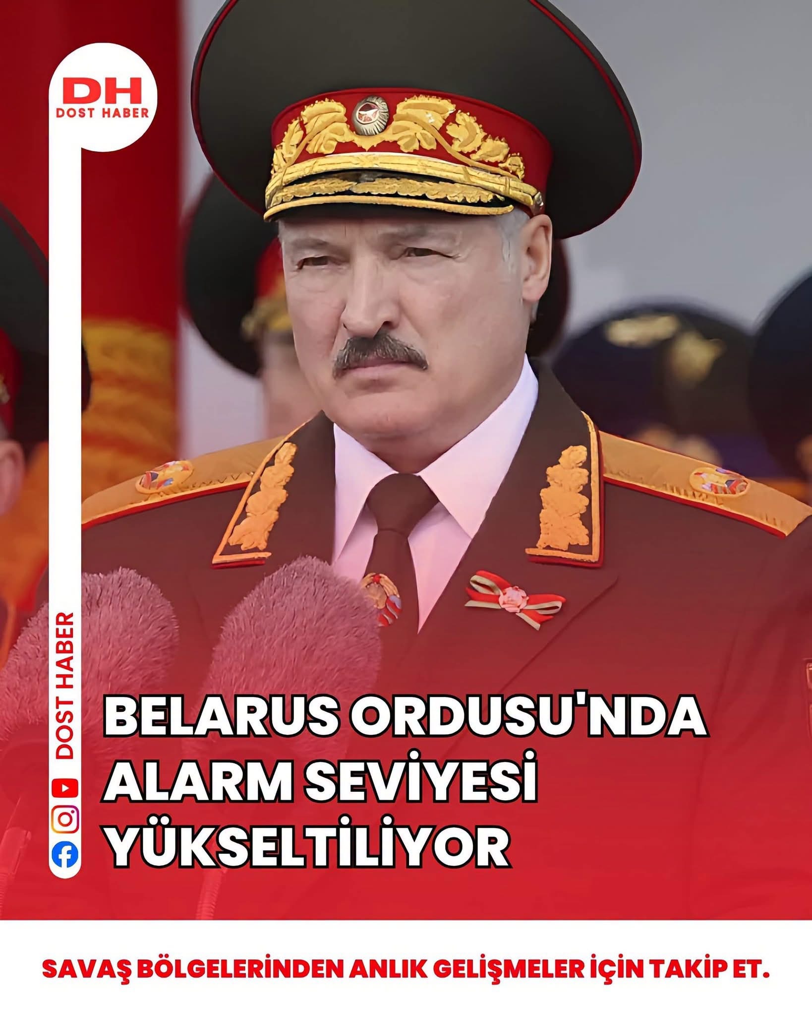 Belarus Ordusu'nda Alarm Seviyesi Yükseltiliyor