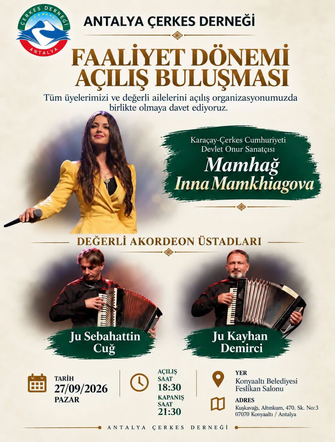 Antalya Çerkes Derneği Faaliyet Dönemi Açılış Buluşması